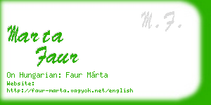 marta faur business card