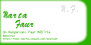 marta faur business card